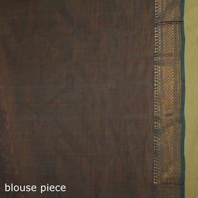 Brown - handloom cotton zari border mangalagiri saree 01