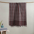Brown - handloom fine cotton checks bath towel 46