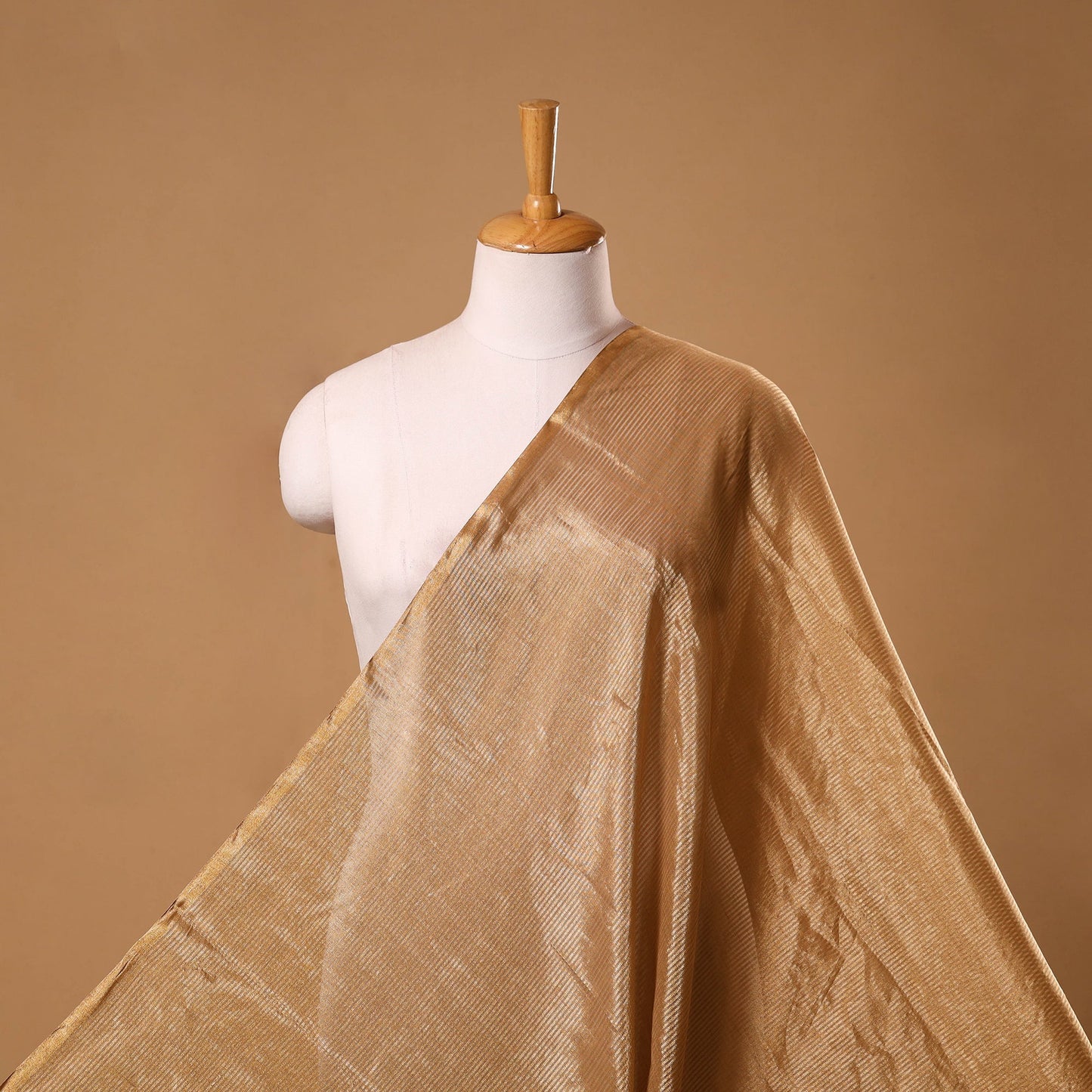 Handloom full tissue gold & silver zari stripes chanderi