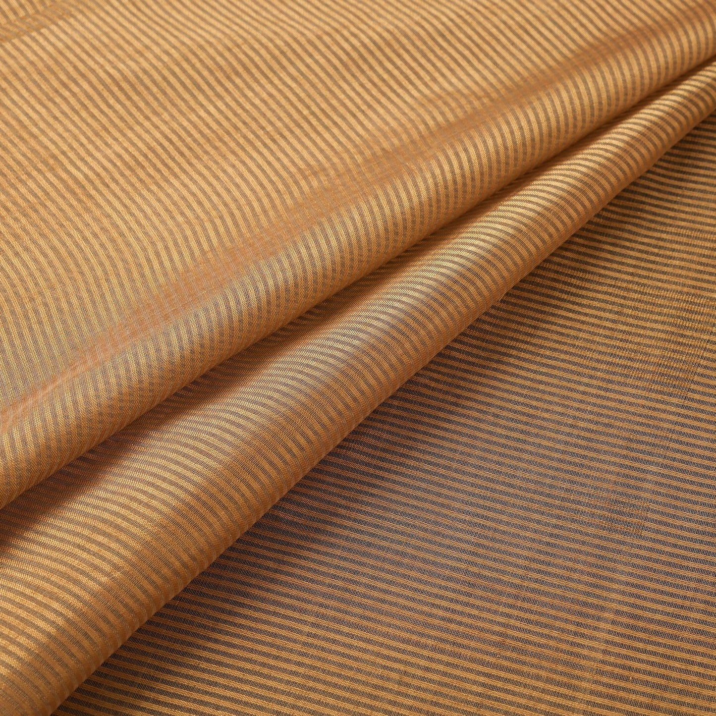 Handloom full tissue gold & silver zari stripes chanderi