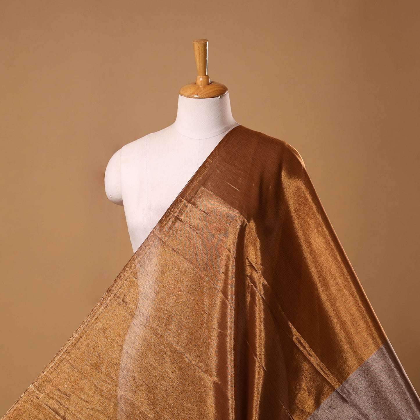 Handloom full tissue silver zari stripes chanderi silk
