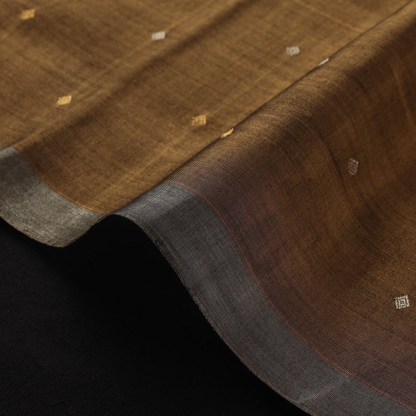 Handloom heavy tissue gold zari buti pure chanderi silk