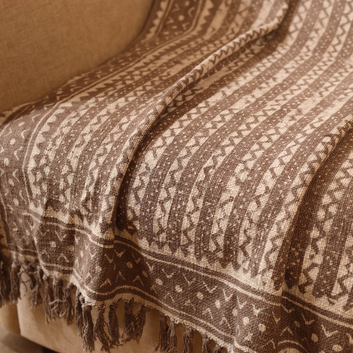  Brown Handloom Sofa Throws Blanket