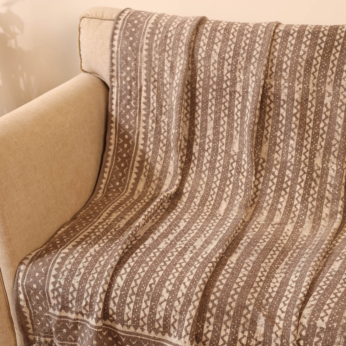  Brown Handloom Sofa Throws Blanket