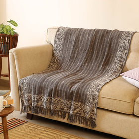 Brown Handloom Jaipur Block Print Cotton Sofa Throw