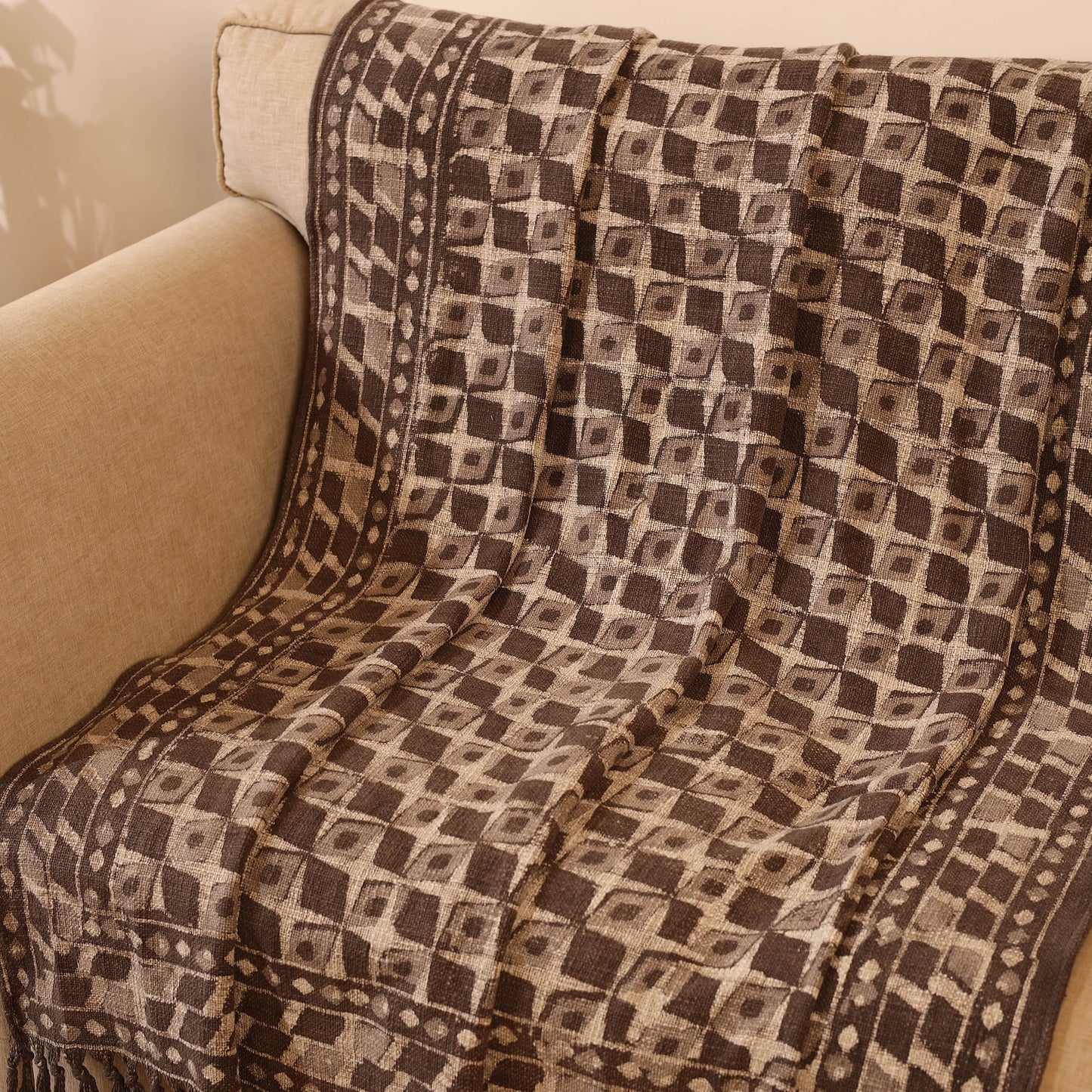 Brown Handloom Sofa Throws Blanket
