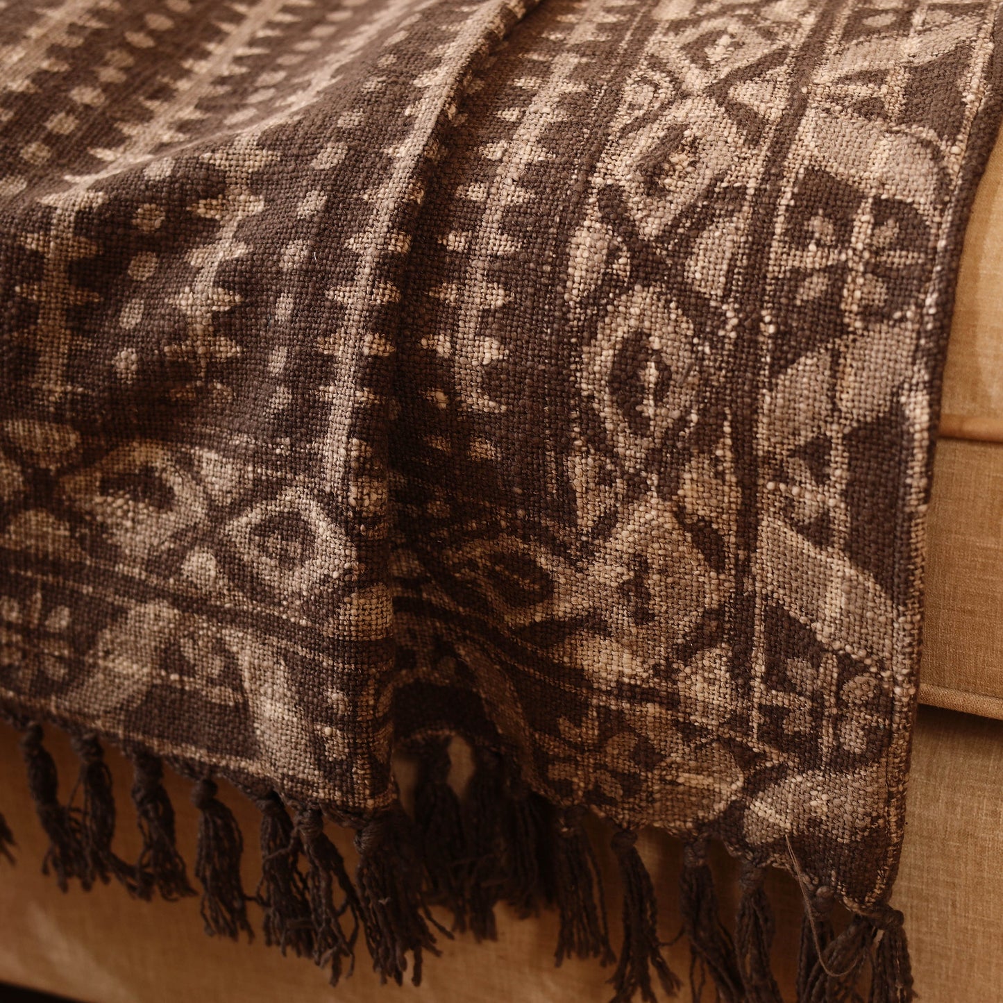 Brown Handloom Sofa Throws Blanket 