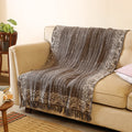 Brown Handloom Jaipur Block Print Cotton Sofa Throw