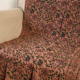 Brown Handloom Jaipur Block Print Cotton Sofa Throw