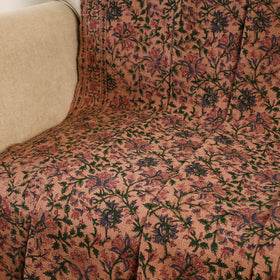 Brown Handloom Jaipur Block Print Cotton Sofa Throw
