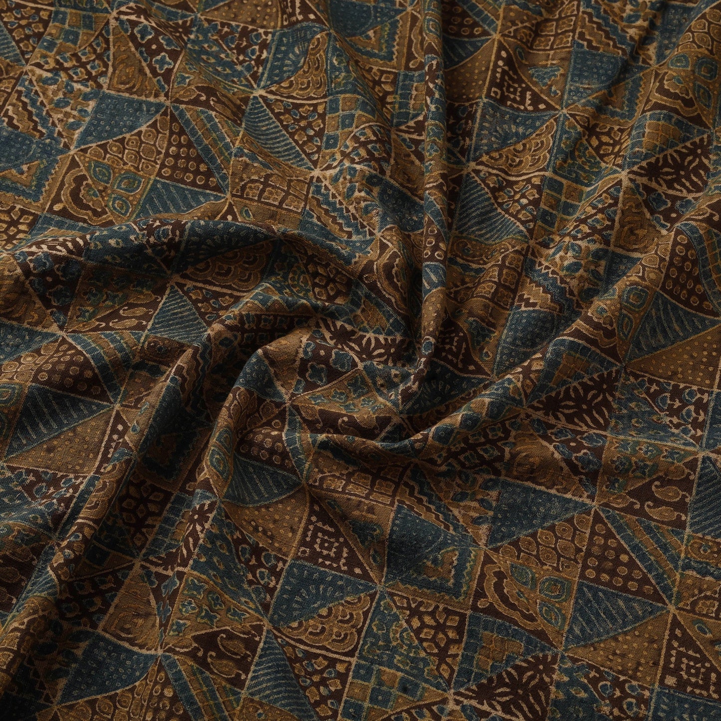 Handloom kala cotton natural dyed fabric 04 - handcrafted