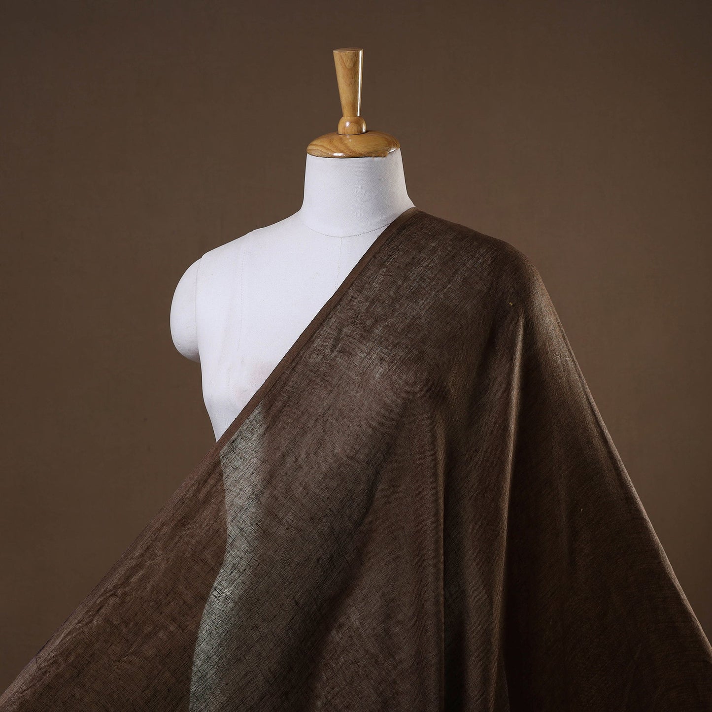 Brown - handloom linen bhagalpuri fabric 01 - handcrafted