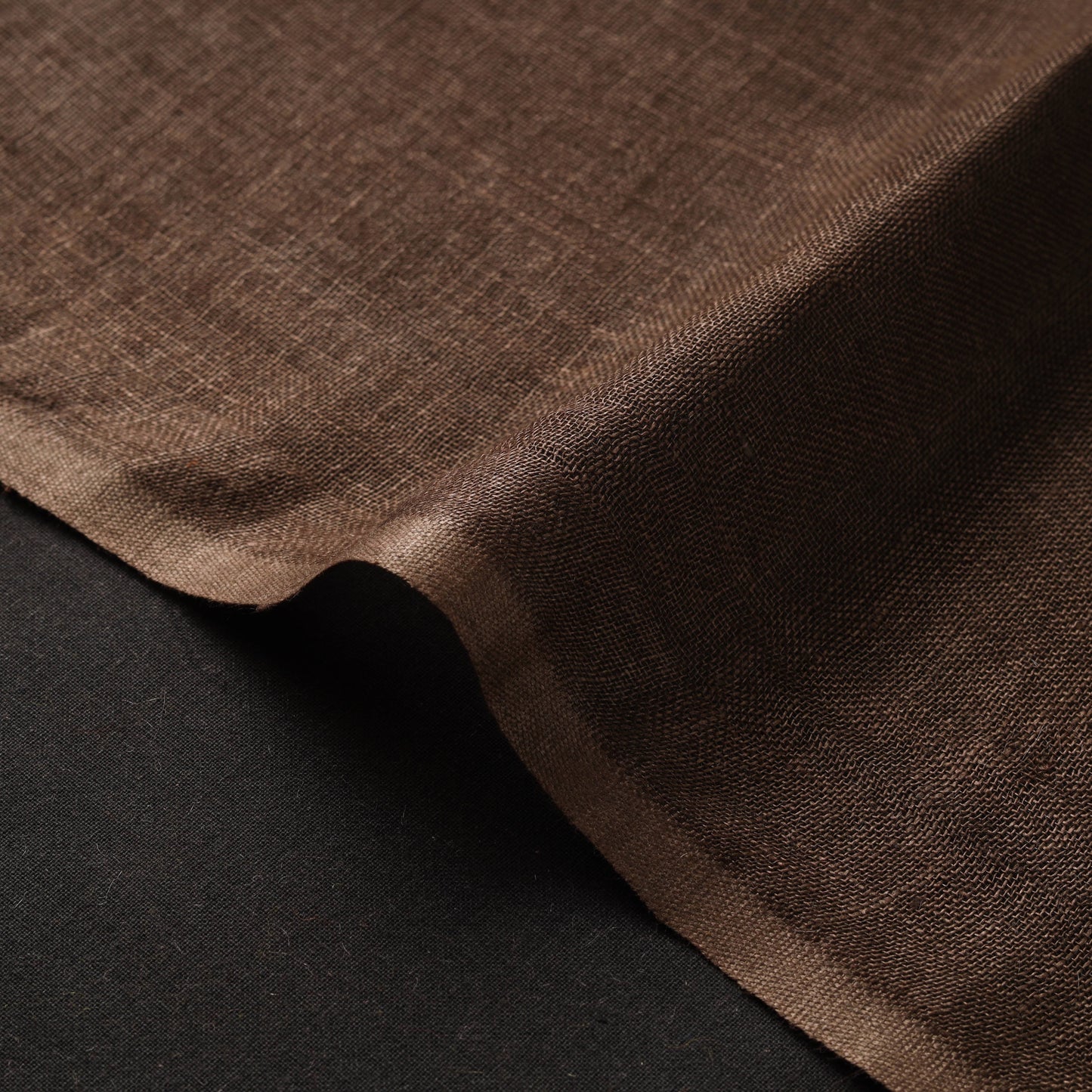 Brown - handloom linen bhagalpuri fabric 01 - handcrafted