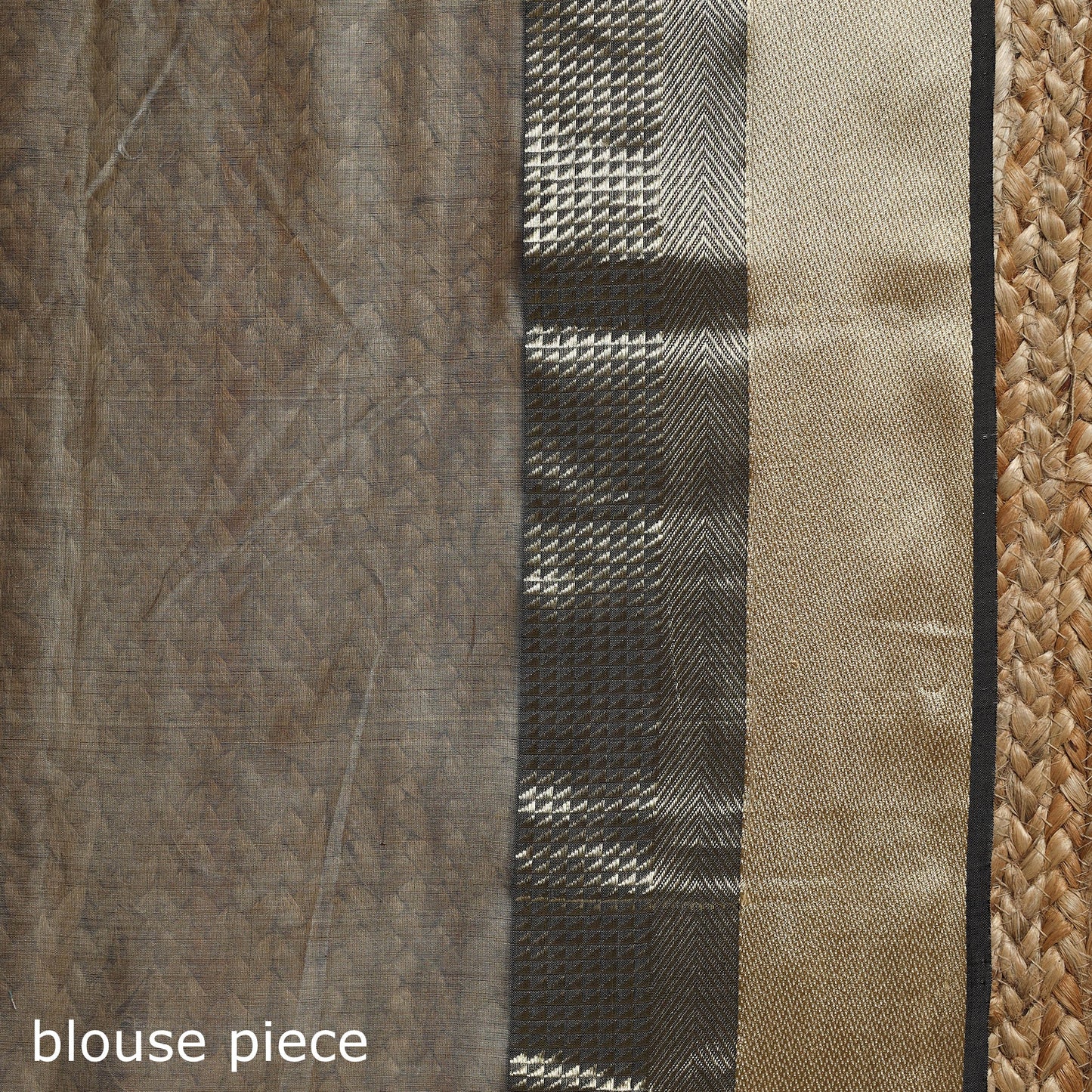 Brown - handloom maheshwari saree with resham zari border