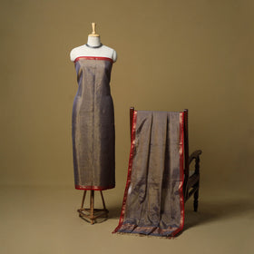 Handloom maheshwari silk tissue zari 2pc unstitched dress