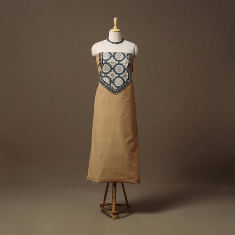 Handloom mangalagiri patchwork cotton unstitched kurta