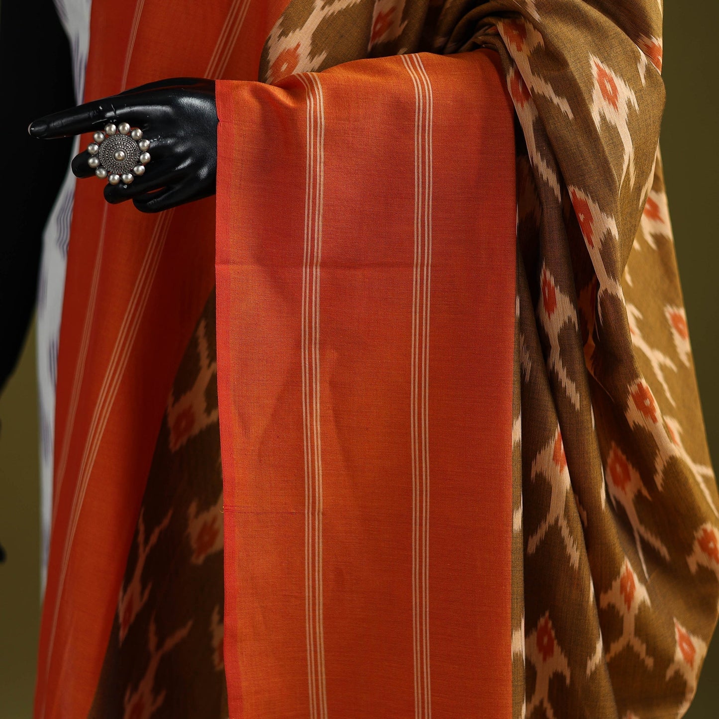 Handloom mercerised cotton pochampally ikat dupatta 17