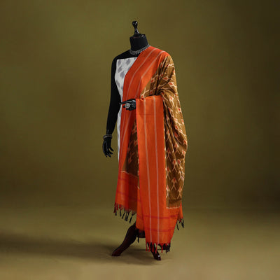 Handloom mercerised cotton pochampally ikat dupatta 17
