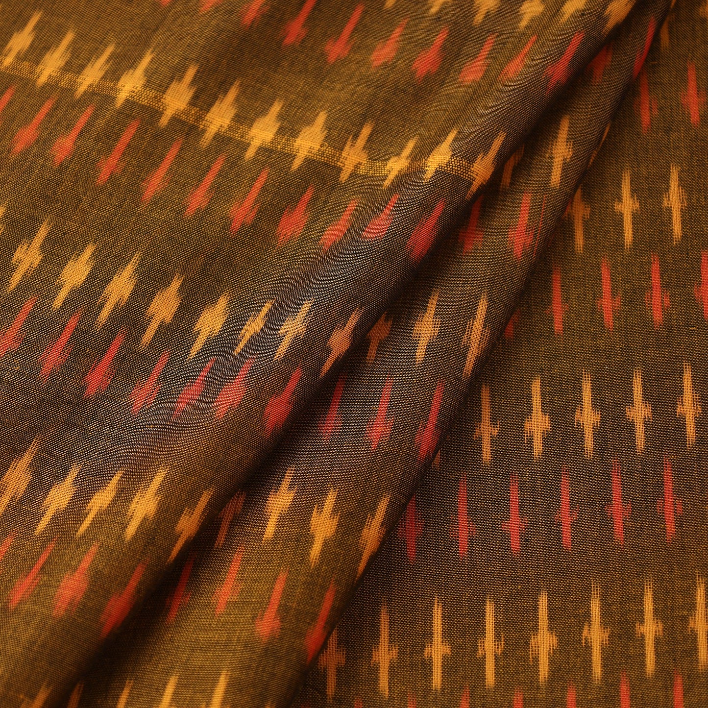 Handloom Mercerized Cotton Pochampally Ikat Fabric