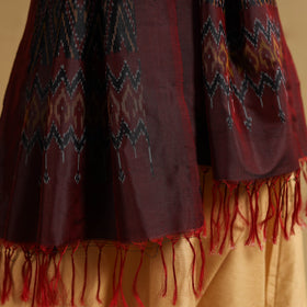 Buy Brown Handloom Mulberry Silk Pochampally Ikat Stole