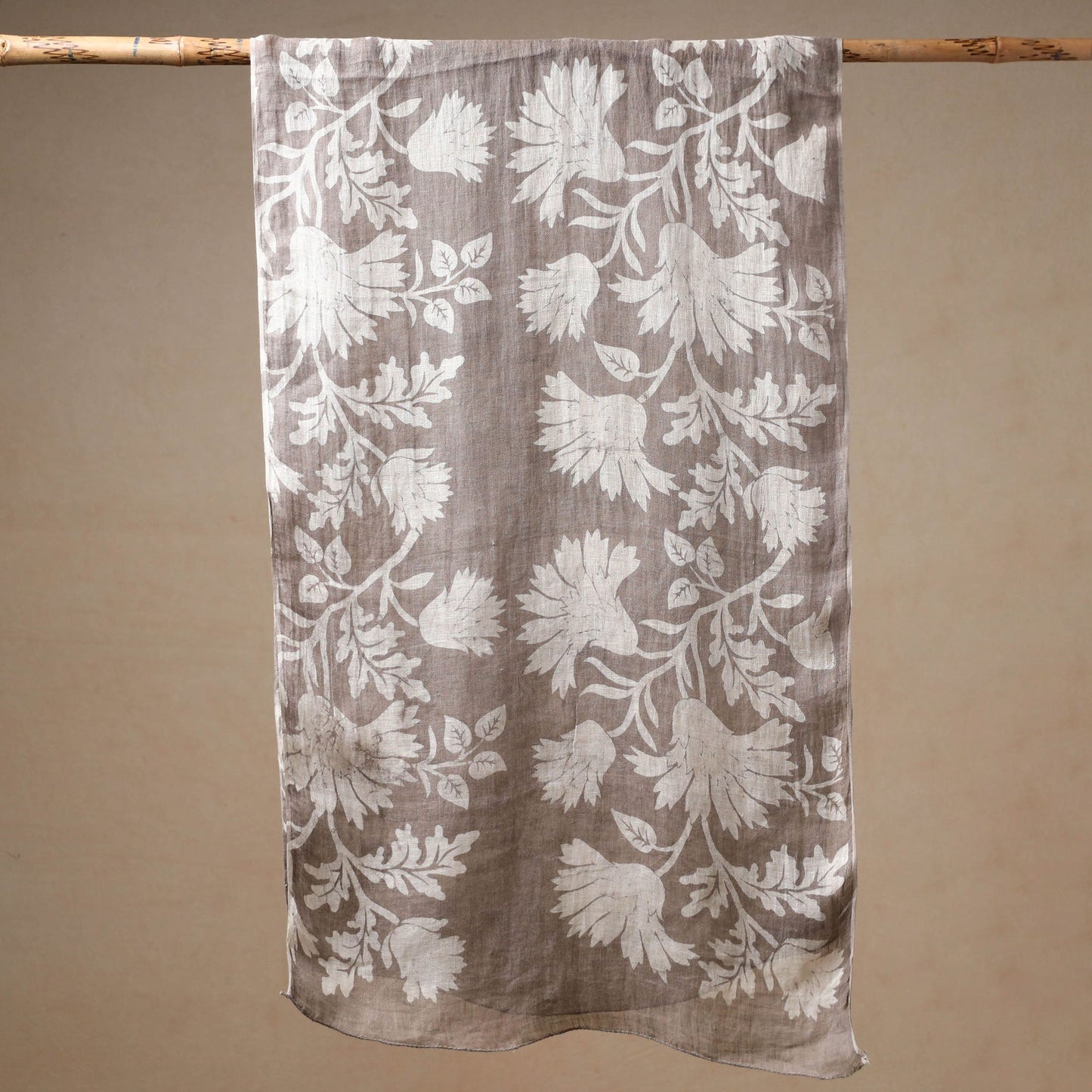 Buy Handloom Block Print  Natural Dyed Linen Bindaas Stole