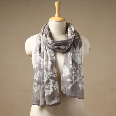 Buy Handloom Block Print  Natural Dyed Linen Bindaas Stole