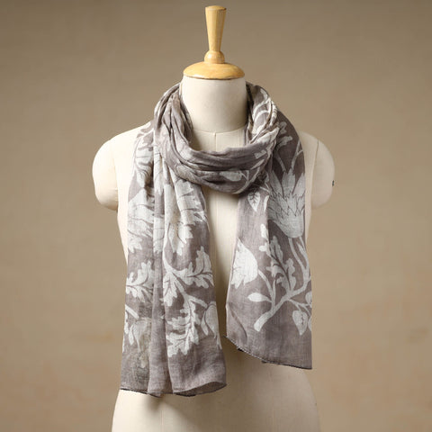 Buy Handloom Block Print  Natural Dyed Linen Bindaas Stole