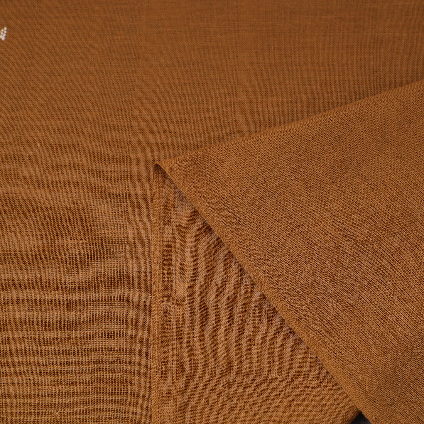 Brown - handloom organic buti kala cotton fabric 02