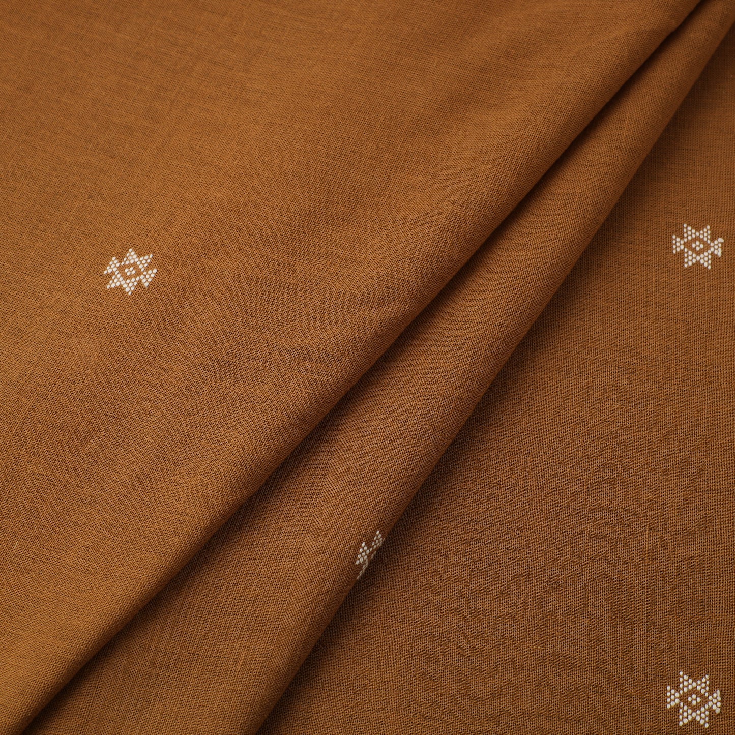 Brown - handloom organic buti kala cotton fabric 02