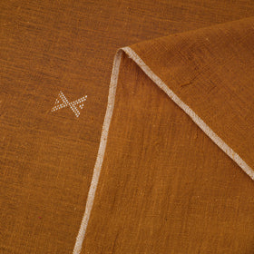 Brown - handloom organic buti kala cotton fabric 07