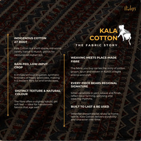 Brown - handloom organic buti kala cotton fabric 07