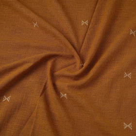 Brown - handloom organic buti kala cotton fabric 07