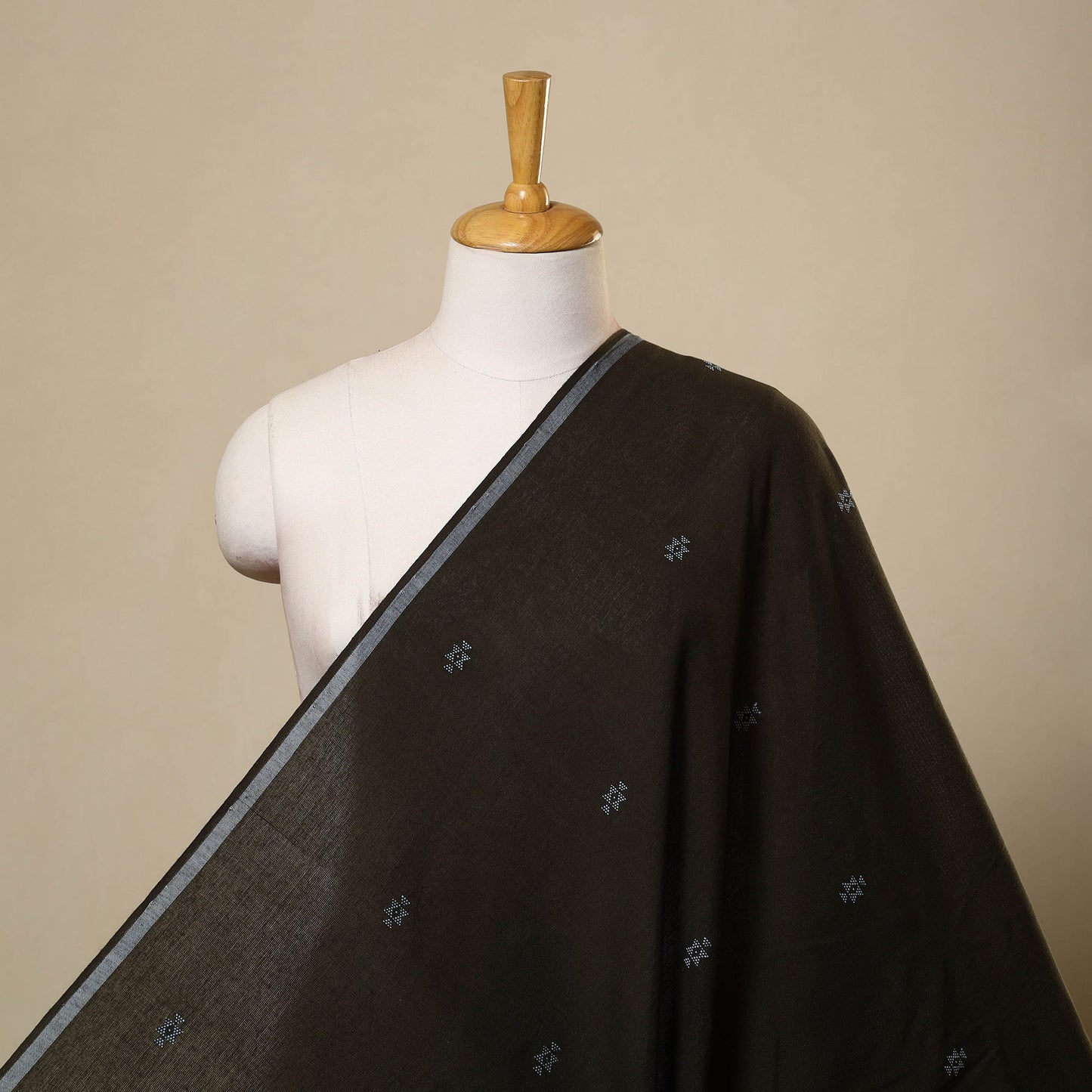 Brown Handloom Organic Kala Cotton Fabric