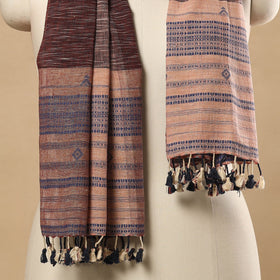 Brown - handloom organic kala cotton kutch bhujodi stole 01