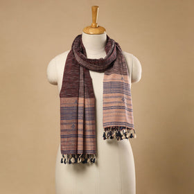 Brown - handloom organic kala cotton kutch bhujodi stole 01