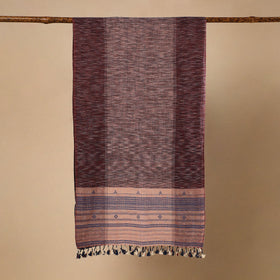 Brown - handloom organic kala cotton kutch bhujodi stole 01