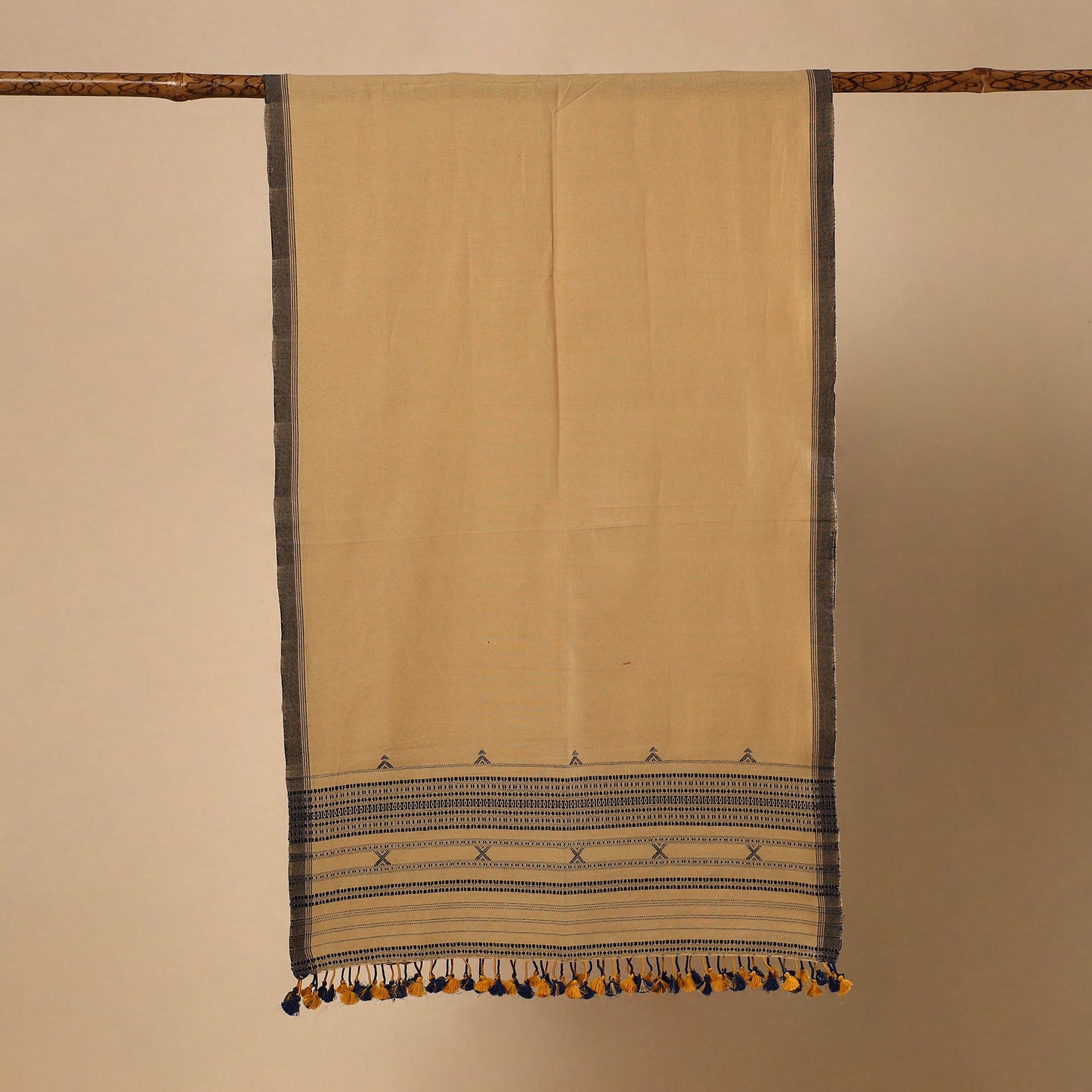 Brown Handloom Organic Kala Cotton Kutch Bhujodi Stole