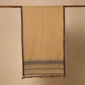 Brown Handloom Organic Kala Cotton Kutch Bhujodi Stole