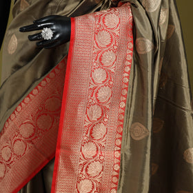 Brown - handloom pure katan silk kaduwa zari buti banarasi