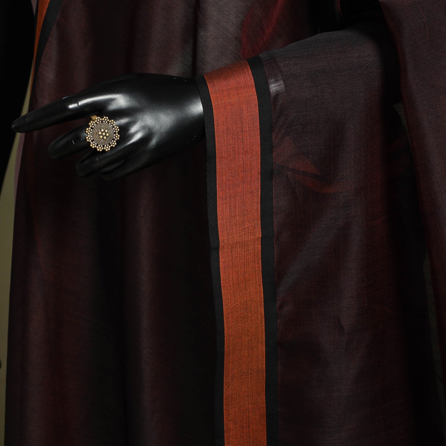 Brown - handloom silk cotton maheshwari dupatta 21