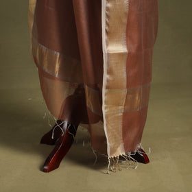 Brown - handloom silk cotton maheshwari dupatta 56