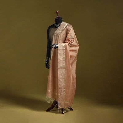 Handloom silk cotton maheshwari dupatta with zari border 12