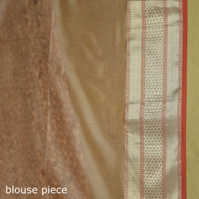 Brown - handloom silk cotton maheshwari saree with zari