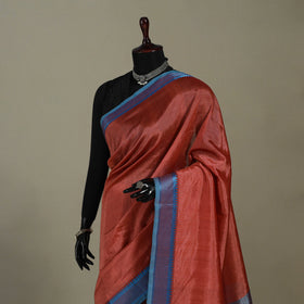 Red Handloom Silk Cotton Thread Border Mangalagiri Pattu Saree