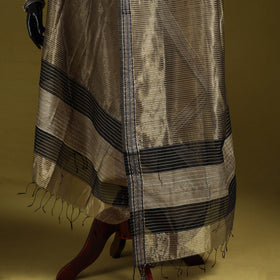 Handloom silk cotton tissue zari stripes maheshwari dupatta