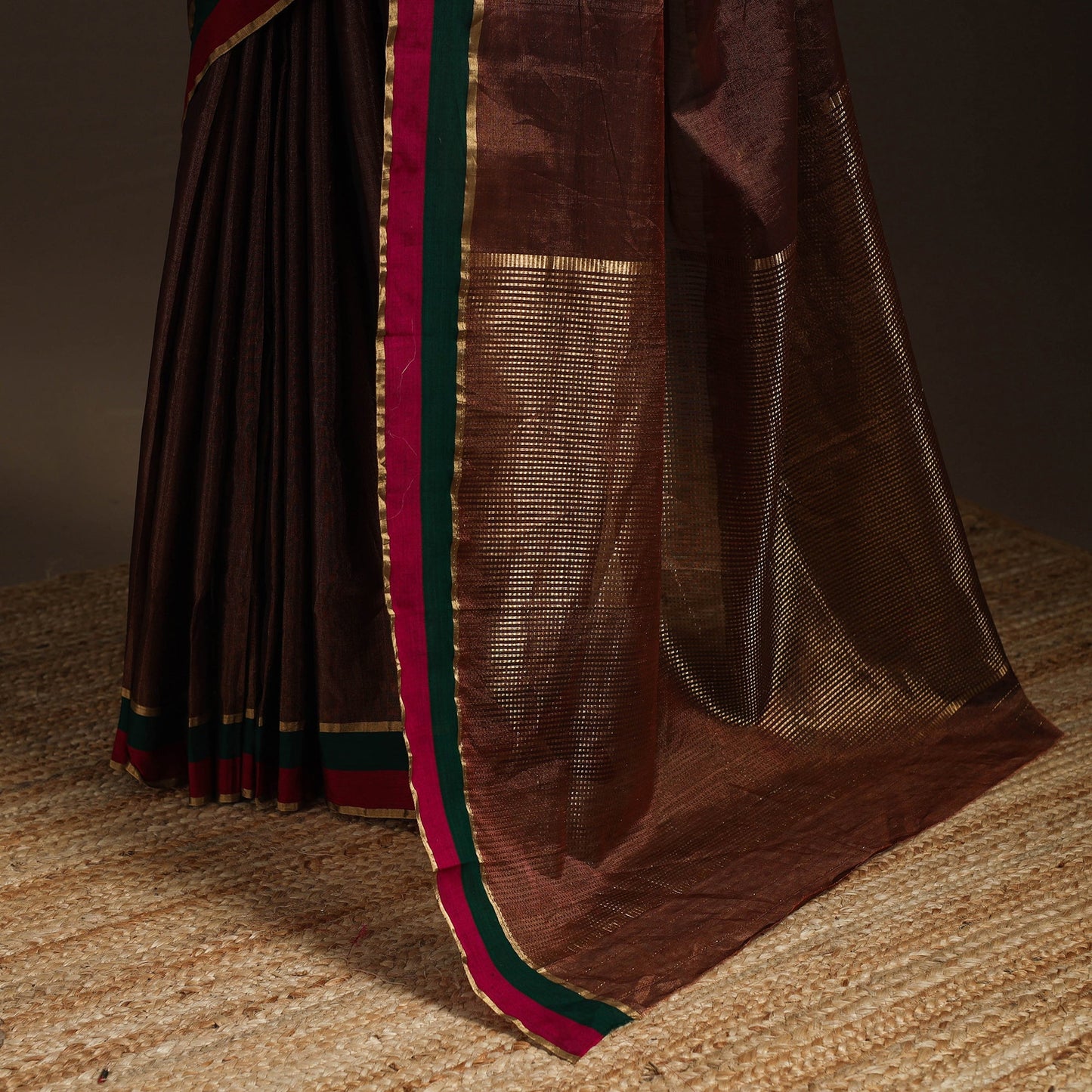 Handloom tissue zari chanderi silk saree 11 - handcrafted