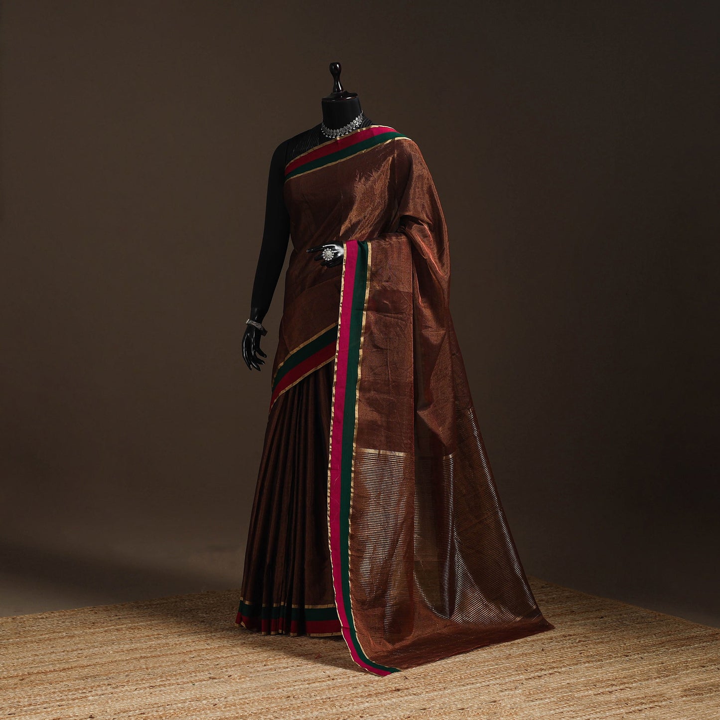 Handloom tissue zari chanderi silk saree 11 - handcrafted