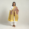 Brown - handloom tussar silk bengal kantha embroidery