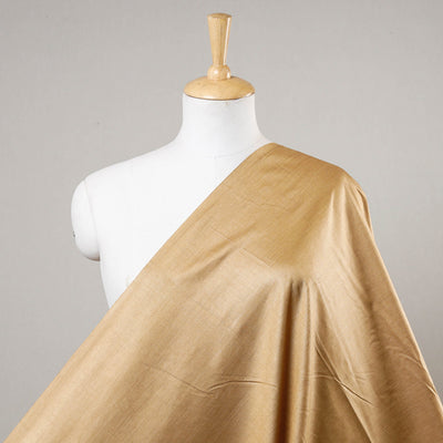 Brown - Handloom Tussar Silk Cotton Fabric from Vidarbha