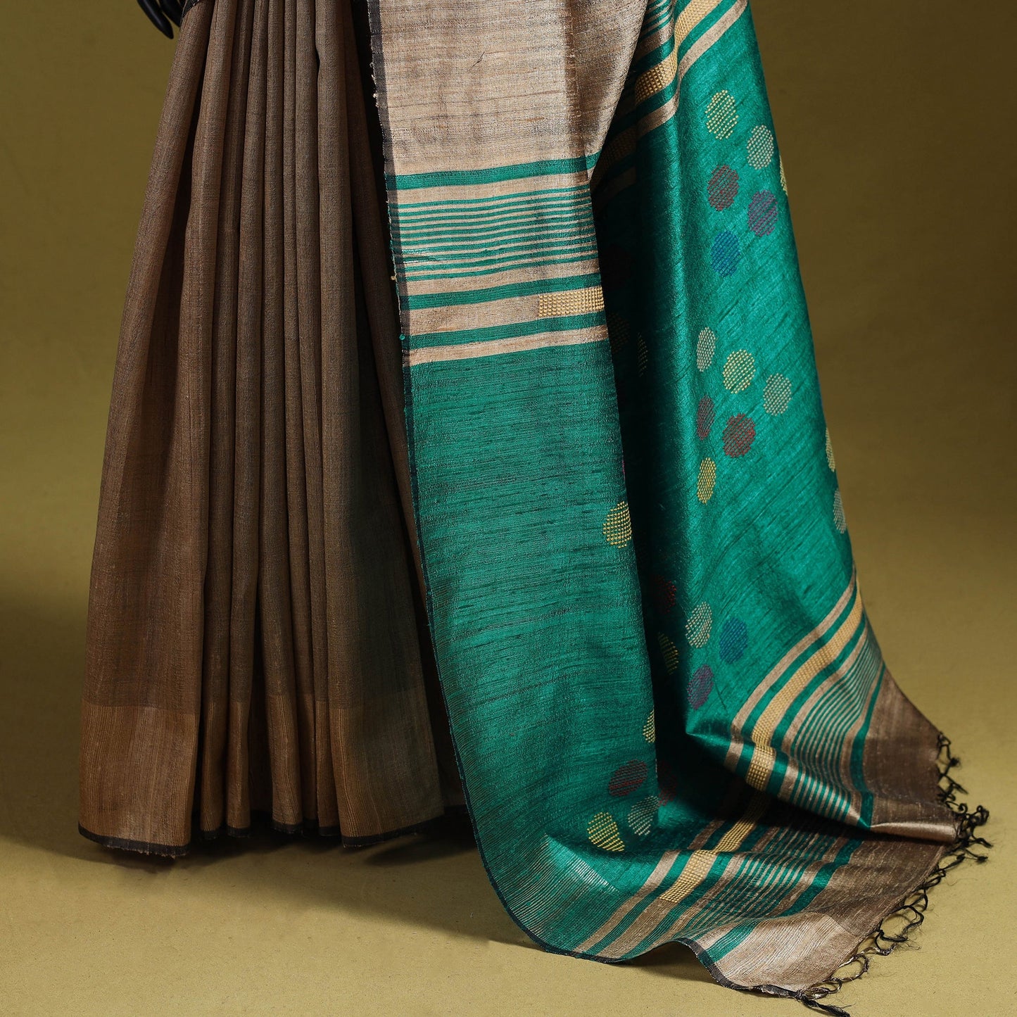 Handloom tussar silk zari border bhagalpuri saree 03